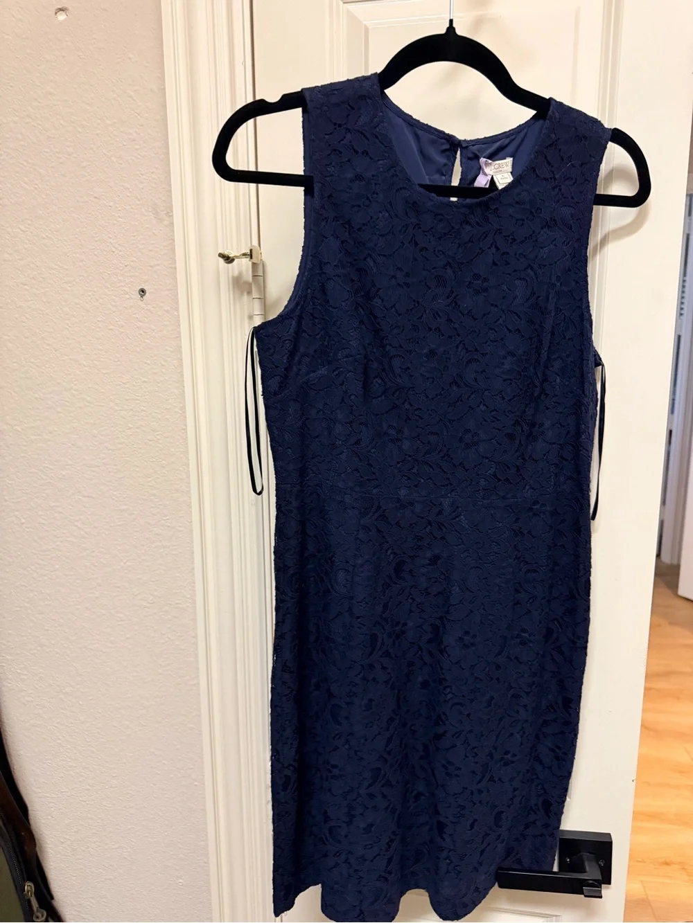 J. Crew Navy Lace Sleeveless Sheath Dress